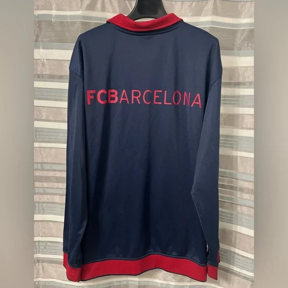 FC Barcelona Full Zip Track Navy Blue Jacket - Picture 2 of 15